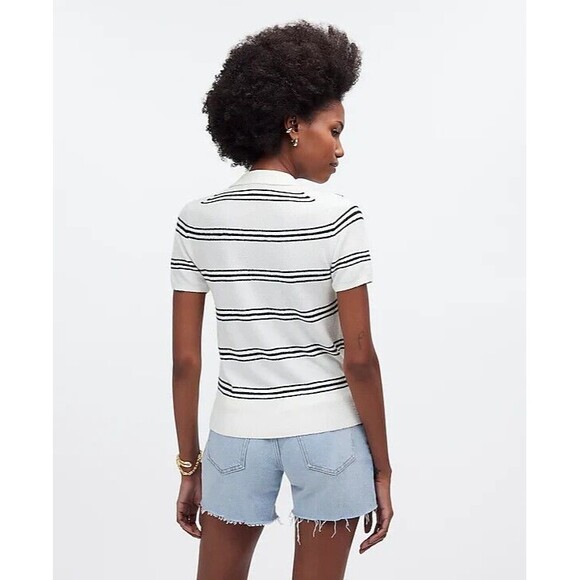 Madewell Polo Sweater Tee in Stripe Size XS - Picture 4 of 4